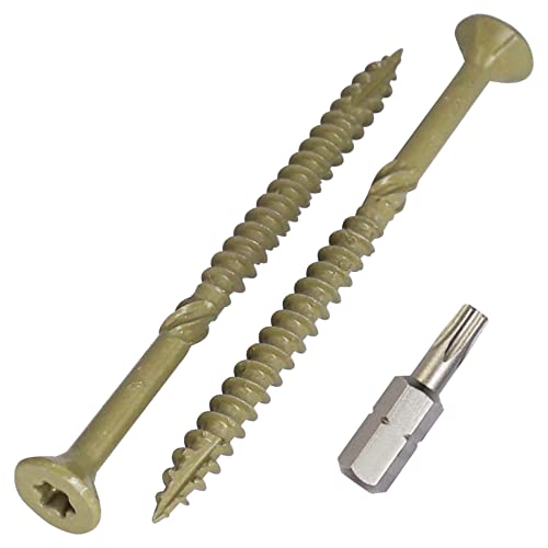 Vis de finition terrasse bois verte 3.5x50 anti-corrosion Torx x250