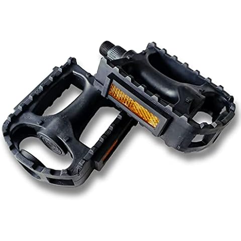 KINCOOPA Bike Pedals, 9/16" fit, with anti-slip and reflectors, British Standard, for all bicycle types, Black Cover
