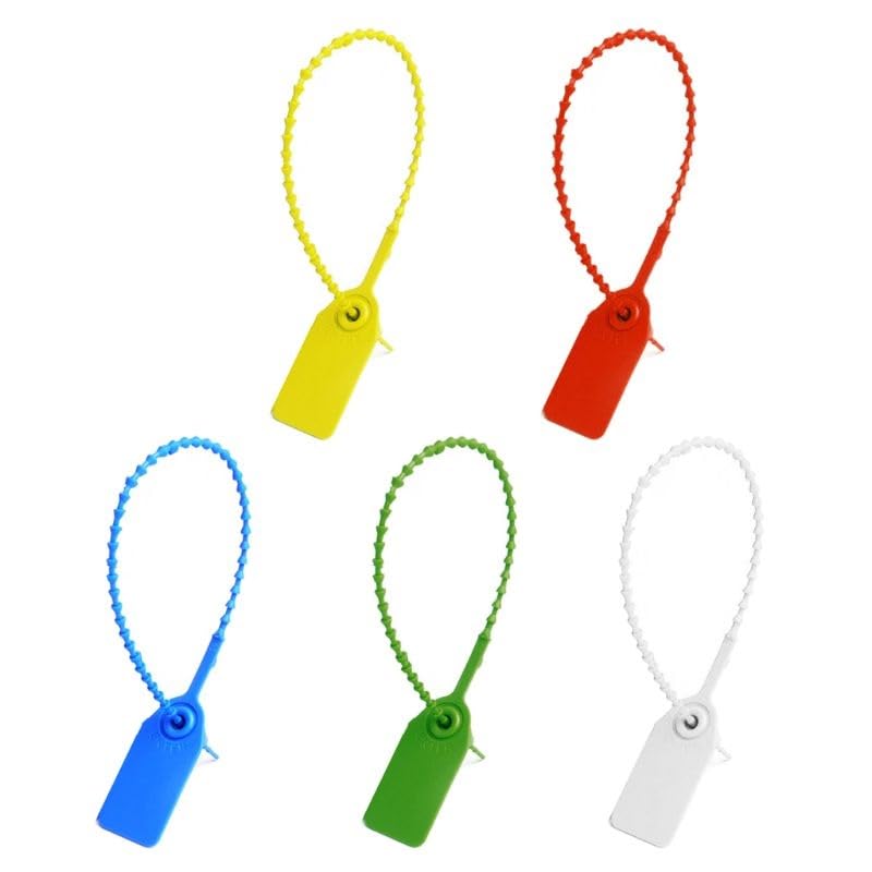 Etichette in plastica, 100 pezzi di timbri segnaletica manipolazione autobloccanti numerati monouso multicolore (blu)
