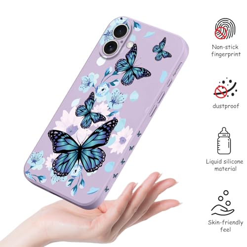 Coque iPhone 16 Plus silicone violet papillon aurore ultra fine LEECG - 4