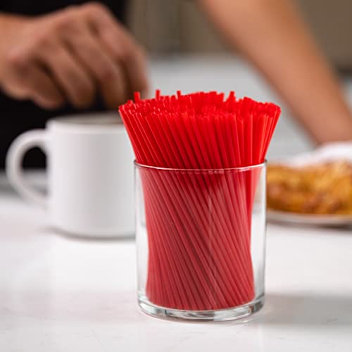 Prestee Plastic Coffee Stirrers, 2000Ct, 5.5" - Plastic Coffee Straws, Coffee And Drink Stir Sticks, Cocktail Swizzle Sticks, Disposable Stir Sticks, Drinking Straws For Coffee & Cocktails (Red) #TOP5