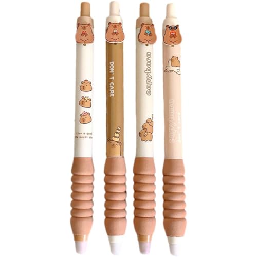 Lpitoy 4 Pcs Cute Capybara Gel Pens Retractable Kawaii Pens Novelty Animal Pens Blue Ink Pens for School Office Supplies Capybara Theme Party Favors