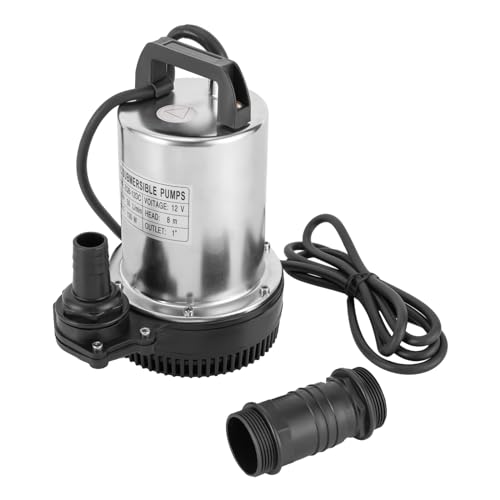 TONFEION Tauchpumpe,12V Hochleistungs Edelstahl Wasserpumpe Hoher Lieferdruck Pumpen Schmutzwasserpumpe,Gartenpumpe,Kleine GrößE Edelstahl Tiefbrunnenpumpe 160W 6000L/H Submersible