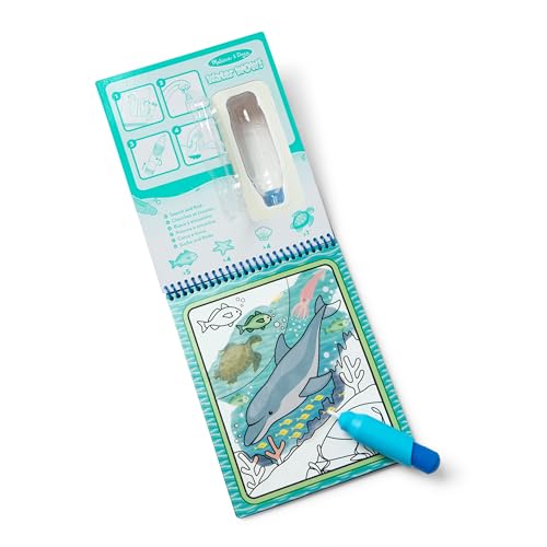 Image of Melissa & Doug On The Go Water Wow! Mess Free Coloring Book,Reusable Water-Reveal Activity Pad,Under The Sea,Travel Toys,Party Favors,for Toddlers & Kids Ages 3+ - FSC Certified,(Pack of 2)