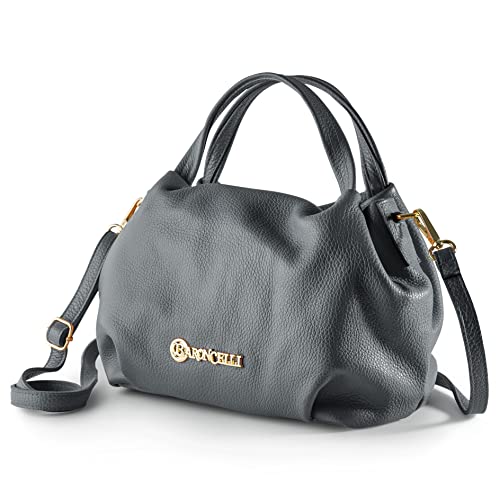 Baroncelli Italian Leather Purse for Women Genuine Soft Leather Medium Size Shoulder Crossbody Bag Made in Italy