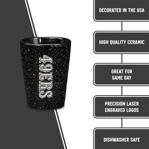 Rico Industries CSK1920BK Nfl Football San Francisco 49Ers 2Oz Ceramic Shot Glass thumb #4