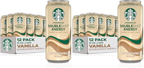 Image of Starbucks Doubleshot Energy Drink Coffee Beverage,Vanilla,Iced Coffee,15 fl oz Cans,(Pack of 24)
