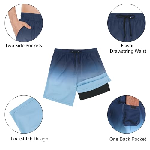Mens Swimming Shorts with Quick Dry Swim Trunks Bathing Suit 2 in 1 Stretch Beach Swimsuit for Surfing Sport2