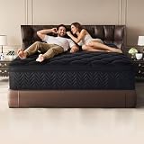 QOFYU 12 Inch Full Size Mattress 54”Wx75”L, Black Individual Pocket Spring Innerspring Mattress with Motion Isolation & Pressure Relief, Mattress in a Box