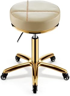 MNB Beauty Stool Pulley Lift Rotating Beauty Salon Manicurist Special High-end Hairdressing Chair Round Stool (Color : Beige)