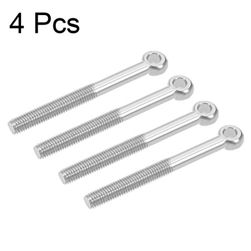 Image of uxcell M10 x 100mm 304 Stainless Steel Machine Shoulder Lift Eye Bolt Rigging 4pcs