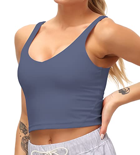 Image of Dragon Fit Sports Bra for Women Longline Padded Bra Yoga Crop Tank Tops Fitness Workout Running Top