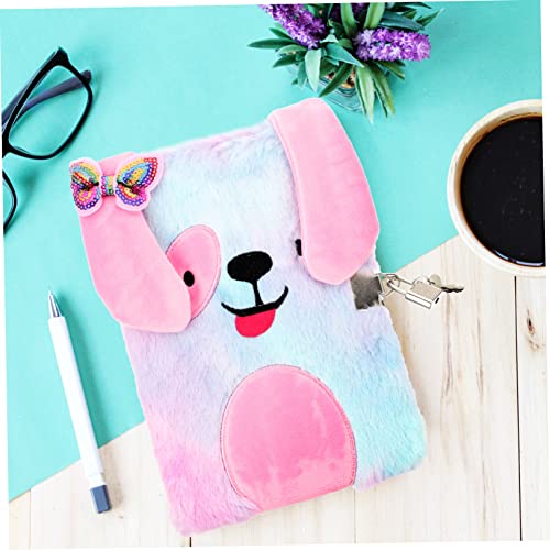Set de 3 diarios personales con cubierta de peluche y candado miniatura 2