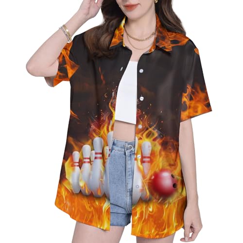 Camisetas havaianas engraçadas para mulheres, presentes para mulheres, camisa havaiana casual para m