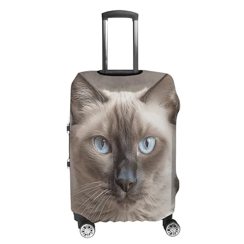Beautiful Siamese Cat Luggage Cover Protector - Travel Suitcase Sleeve with Dual-Sided Prints, Universal Fit 18-32 Inch, Washable Anti-Scratch Travel Baggage Cover M4