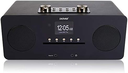 Denver CD Player - FM, DAB Digital & Internet Radio Hi Fi Music System  Mains Operated with Remote Control, Bluetooth, FM, AUX IN, Large Colour Screen, Dual Alarm & Sleep Timer  MIR-260