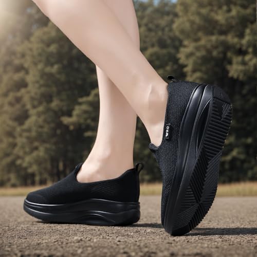 Image of Walking Shoes for Women Slip On Nurse Slip Resistant Work Sock Sneakers Food Service Platform Comfortable Weight Light