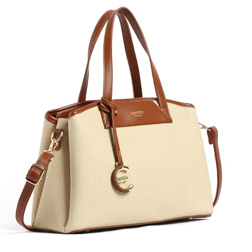 Image of EXOTIC Evara Structured Satchel Handbags with Adjustable & Detachable Strap | Textured Finish | Multi-Compartment | Premium Everyday Carry