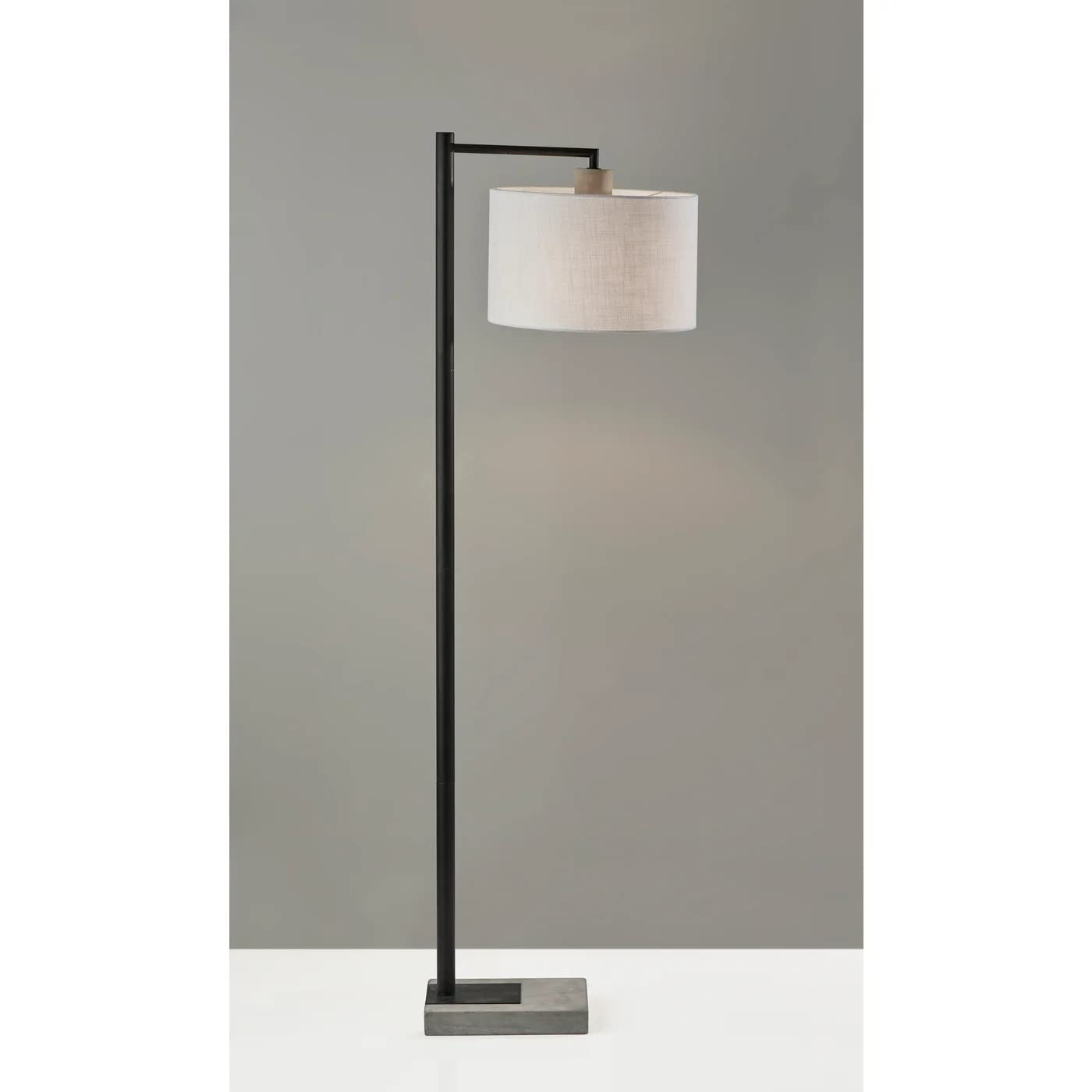 Adesso 5019-01 Devin Floor Lamp, 60.75 in., 100W, Black/Grey