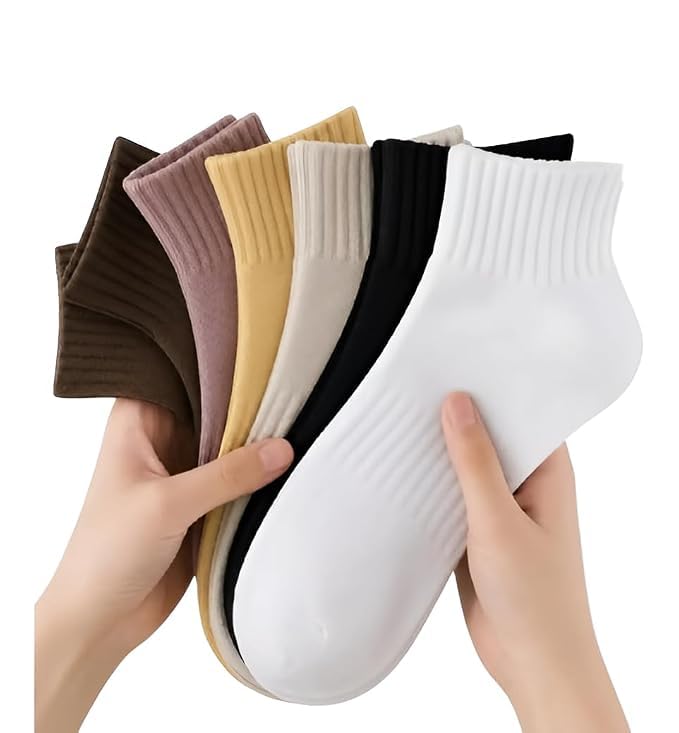 Premium Cotton Ankle Socks for Men & Women, 6 Pairs-image-41