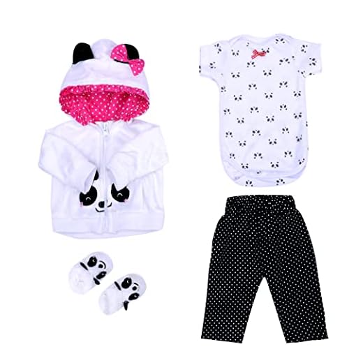ZIYIUI Ropa de Muñeca Bebé niños y para New Born Baby Doll, Adorable Vestido de Algodón para Muñecas 48-55 cm, Paquete de 5,Set de ropita de Pijama niñas a Partir de 3 años