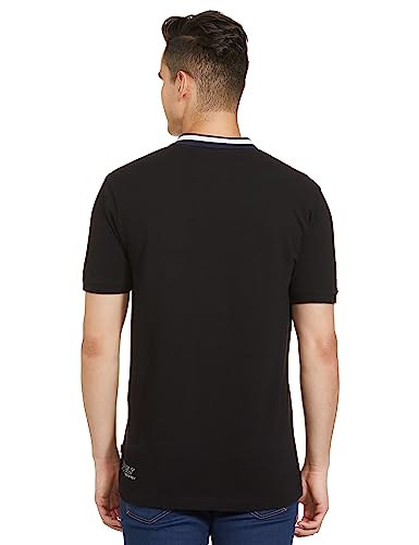 Image of Revolt Streetwear SINDICATE Men Revolt Men's 100% Cotton Polo T-Shirt - with Logo Branding (Jet Black, L)