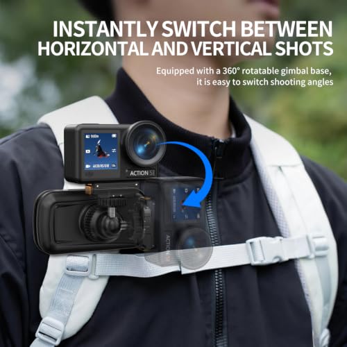 Image of MOBILIFE Magnetic Backpack Camera Clamp for Insta360 X5 /X4 /X3 | 360 Ball Head, 1 /4 inch Screw Mount, Secure Buckle & Deep Serrated Teeth, POV View for Hiking Riding