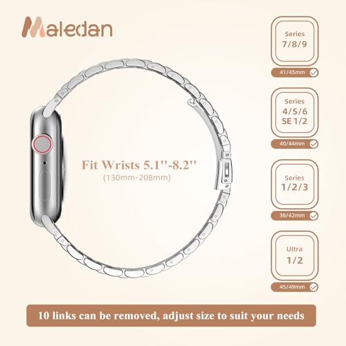 Maledan Metal Straps Compatible with Apple Watch Strap 40mm 41mm 38mm for Women/Men - Image 4