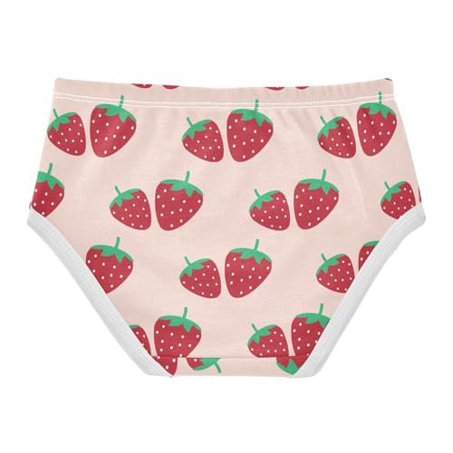 Girls Underwear Soft Cotton Strawberry Print Kids Panties in Sizes 2/3t, 4t, 5t, 6 and 82