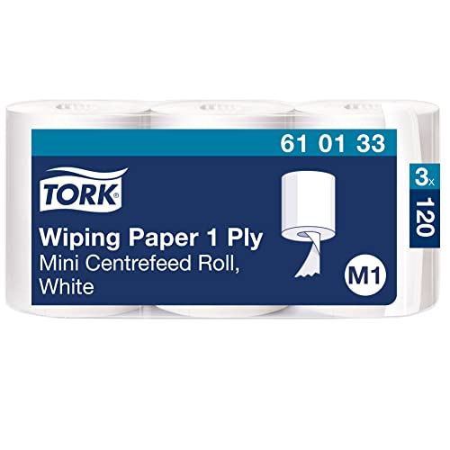 Tork Bobine de Papier d’Essuyage à Dévidage Central blanc M1, essuyage mains et surfaces, 3 x...