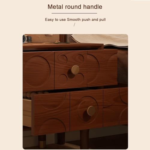 Vintage Nightstand with 2 Drawers, Retro Wood Bedside Table, Stylish Couch Table, Space-Saving Cabinet for Bedroom and Living Room (White Finish)