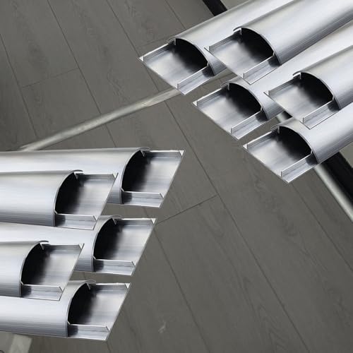10 piezas de canaleta para cables pintable, canal metálico para esconder cables para taller o centro comercial, canaleta decorativa de aleación de aluminio para proteger cables (10 piezas, largo x ancho exterior 72 pulgadas x 1,2 pulgadas)