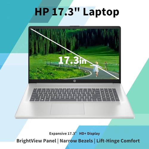 Image of HP 17 Laptop Computer for Business and Students, 17.3 inch HD+ Display, Intel 10-Core i5-1334U,Windows 11 Pro, Numeric Keypad,Silver (16GB RAM | 1TB SSD)