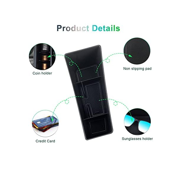 GAFAT Skod-a Enyaq iV 2021-2024 2025 Mittelkonsole Aufbewahrungsbox, Enyaq 2023 Organizer Tray Handschuhfach Unten die Mittelkonsole, Kompatibel mit Skoda Enyaq ZubehÃ¶r – Bild 4