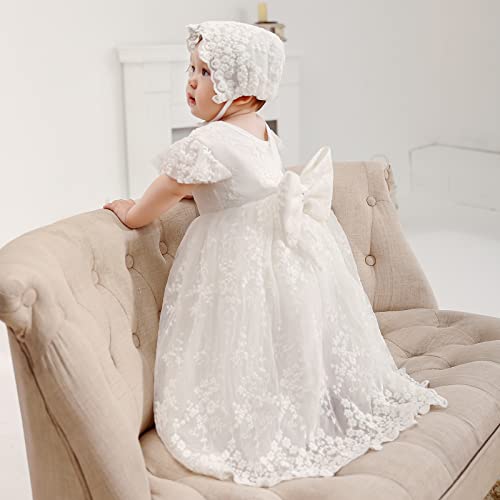 Limlope Baby Girls Lace Flower Dresses Backless With Bowknot 3Pcs Toddler Baptism Christening Special Occasions Gown Outfit For Party Wedding #TOP5