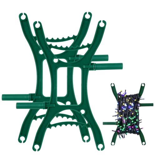 nuyikaso Lot de 2 Enrouleur de Câble Fil Stores Electrique Vide Support Organisateur Cordes Rubans Guirlandes Lumineuses Vert