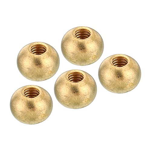 PATIKIL M4x0.7 Thread Cap Nuts Knob, 5 Pack Brass Ball Lamp Decoration Screw Caps Nut for Furniture Lighting