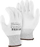 Majestic Guanto Dyneema senza taglio con palmo in poliuretano | 1 dozzina - LG | Fodera calibro 13, ANSI A3, leggero comfort, traspirante, bianco/bianco | per settore automobilistico, industriale