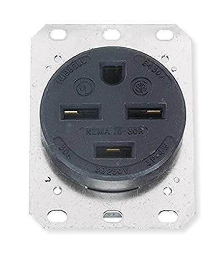 30A 4W Single Receptacle 250VAC 15-30R BK - HUBBELL WIRING DEVICE-KELLEMS HBL8430A