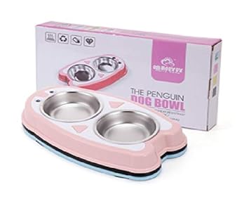 Pets Empire Cats and Small Dogs Bowl Cute 2 in 1 Food and Water Stainless Steel Container Elevated Candy Multicolor Resin Station Raise Dispenser Dish Feeder for Kitty Puppy and Small Pets (Blue)-2 x 150ml