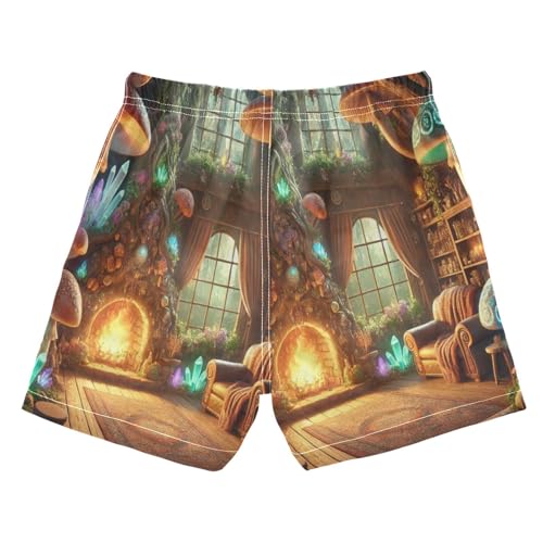 Fantasy Mushroom Bright Boys Swim Trunks Quick Dry Toddler Swimsuit Boy Swimwear Bathing Suits Board Shorts 3T Multi2