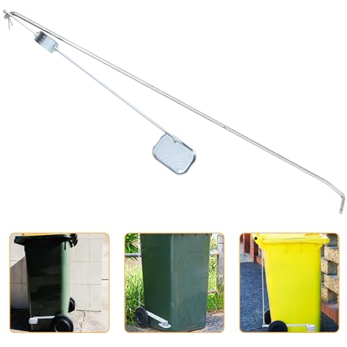 Poubelle à pédale en métal PRETYZOOM pour extérieur et jardin de 30L