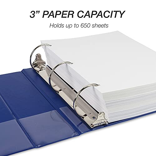 Samsill Fichário durável de 7 cm, feito nos EUA, fichário em D, capa transparente personalizável, pa