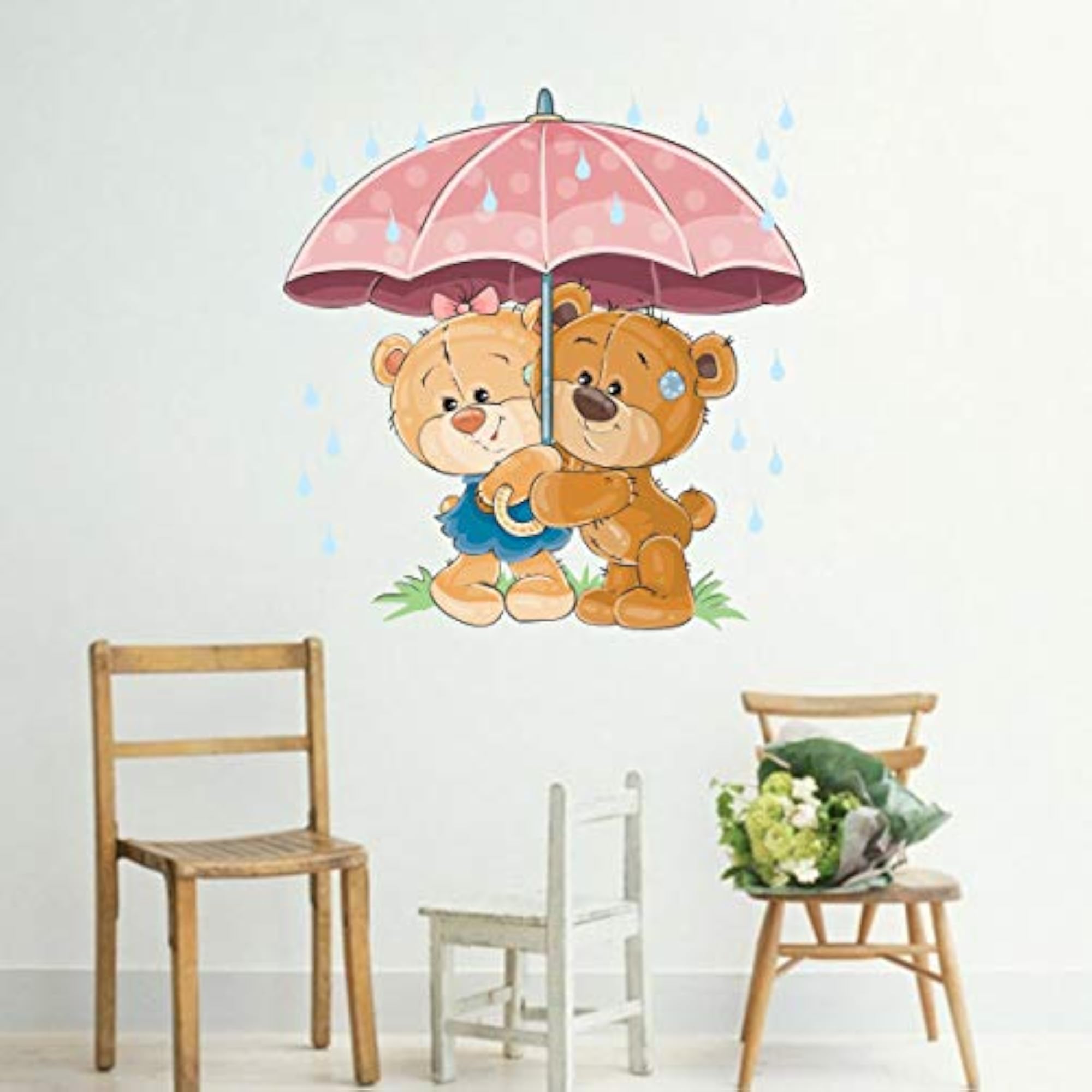 Cute Teddy Bears Wall Sticker, Kids Room Decor