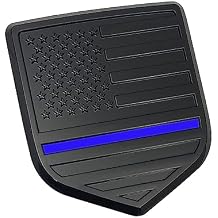 Fit RAM Rear Tailgate American Flag Emblem, ABS American Flag Badge Compatible with 2009-2018 Dodge RAM 1500 2500 3500 Blue Line