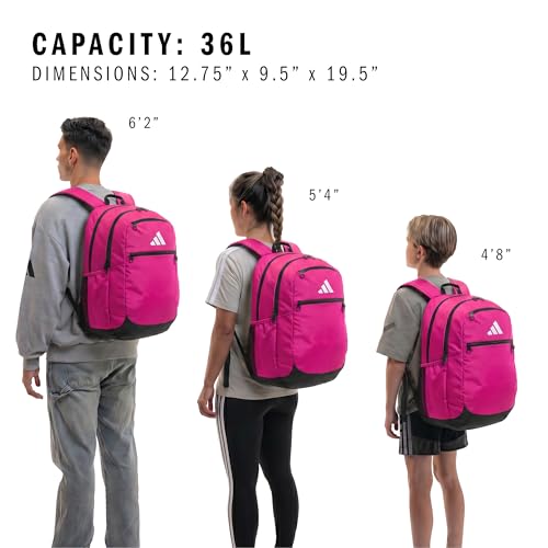 Image of adidas Striker 3 Team Sports Backpack - Daypack for Sports Gym Travel, 36L, Shock Pink, OSFA