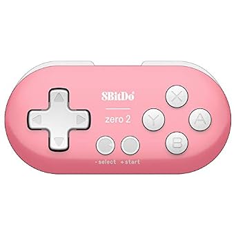 8Bitdo Zero 2 Mini Bluetooth Gamepad for Switch Windows Android MacOS Steam Raspberry Pi (Pink)