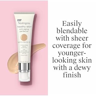 Neutrogena Retinol Treatment & Tinted Facial Moisturizer, Healthy Skin Anti-Aging Perfector, Broad Spectrum SPF 20 Sunscreen & Titanium Dioxide, Blendable Sheer Coverage, 30 Light to Neutral, 1 fl. Oz