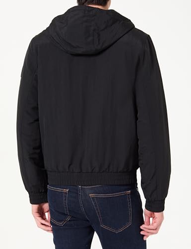 Calvin Klein Herren Übergangsjacke Padded Nylon mit Kapuze, Schwarz (Black), XL – Ansicht 3