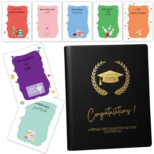 Plauthus Graduation Gifts 2026, High School-College Graduation Gift Card Book, First Year of College Survival Kit from Parents for Him Her Teens Students, Class of 2026 Gift Card-Cash Holder booklet